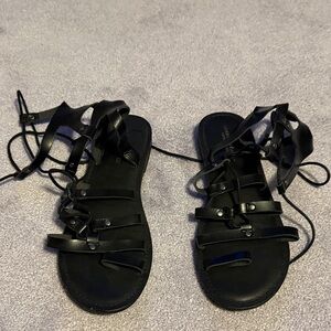 American Eagle Black Strappy Sandals